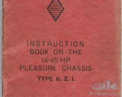 Renault 14-45 HP type KZ I maintenance book