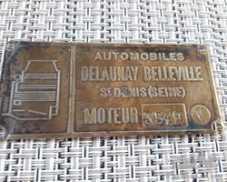 plaque moteur delaunay belleville