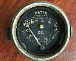 Vintage Birmingham England, 2 inch, Dual Water Temp and Oil Pressure Gauge, Rolls Royce Bentley Alvis Lagonda Riley