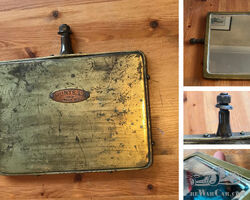 Edwardian Original HUNTS. Ltd Heavy rectangular rear view mirror glass with bevel edge, Rolls Royce Silver Ghost, Wolesley 16/20Lagonda, Talbot,