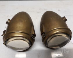 A PAIR OF SIDELLAMPS AD BRASS