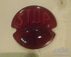 2 x original - oval - Stop' glass for back light with 2 notches