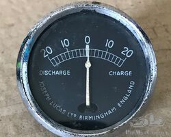 Vintage Lucas 1.5 inch 20 amps, Amps Gauge CZ I3, TYPE AI7, AJS, BSA, Norton, Triumph, Jaguar, Alvis Riley