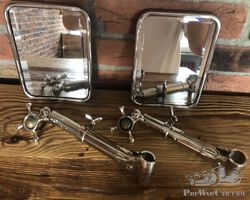 Vintage era mirrors in nickel, excellent, Rolls Royce Silver Ghost