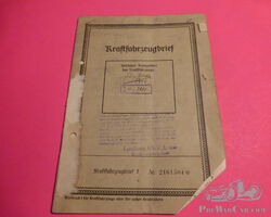Ford Eifel Kraftfahrzeugbrief 1938 Kabrio-Limousine/Lieferwagen ,mit Versand !