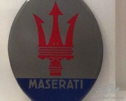 Enamel advertising board Maserati - more than 45 years old - reproduction