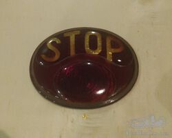 1 x original 'Stop' glass for back light 105mm x 85mm