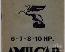 Amilcar 6 7 8 10 HP notice entretien