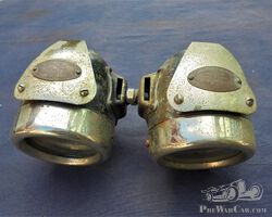 small brass carbide lamps for cars, 1900-1915