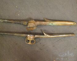 A PAIR OF COMPLETE MG J2/F2/L2 WINDSCREEN STANCHIONS