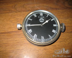 Jaeger 8 Jour Black dial Side Wind Car clock