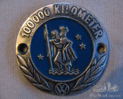 Original Round Vintage Christophorus 100000 KM VW Badge
