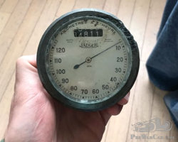compteur jaeger fond blanc avant guerre 120 km/h