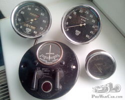 Smiths speedometer, tachometer, switch box Lucas.