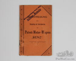 Operating instruction for the Benz Velo, C1899 | Autumn auction Automobilia Ladenburg November 6 / 7, 2020