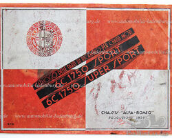 Alfa Romeo 1929 (1931 IX) edition 1000, catalog of replacement parts | Autumn auction Automobilia Ladenburg November 6 / 7, 2020