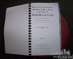 Rolls-Royce documentation (manuals) for Rolls-Royce