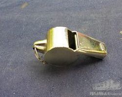Brass whistle, original, French police or military