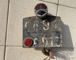 rear license plate with tail light