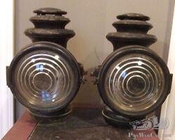 Large Pair of 1910s-1920s Corcoran Oil Sidelamps Probably for Trucks or Commercial Vehicles