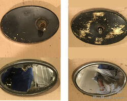 Vintage Oval Desmo & Unbranded Curved Convex Rear View Mirrors, MG Bentley Riley Motorcycle Morris Austin