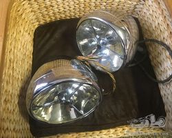 Pair of new-old-stock Joseph Lucas type MBL 147 headlights