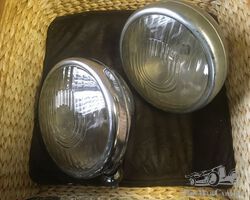 Pair of Joseph Lucas type L150 headlights