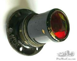 Vintage Brass Motorcycle Tail Light Jewelled Glass Lens BSA Norton AJS Matchless