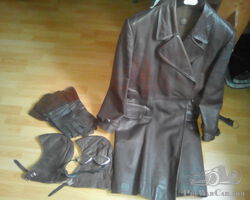 Leather motorcycle coat +
