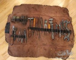 Great 1910s-1930s Reliance Automotive Tool Kit in Original Canvas Roll. Lots of tools and high quality.