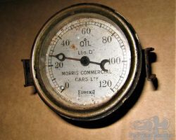 original 1920's Morris Commercial Oil Pressure Gauge