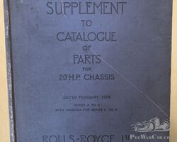 Roll-Royce 20 H.P. parts book, print 1924