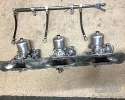 6 1/2 ltr BENTLEY MANIFOLD with 3 S.U HD8 Carburettors