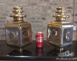 A Large and Impressive Pair of Bleriot All Brass Side Lamps