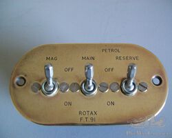 Rotax brass switch panel