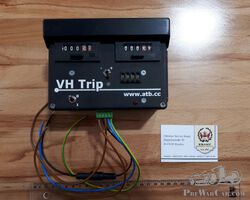 Wegstreckenzähler VH Trip, Made in France (Seriennummer V06010608) + Anleitung und Halgeber
