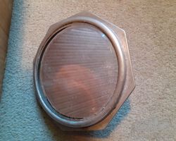 Fine large octagonal bevelled edge edwardian rear view mirror ideal for aero engined monsters