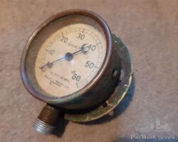 Edwardian flanged 0-60 oil pressure gauge white faced suit edwardian special