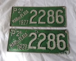 Set of Vintage Number Plates