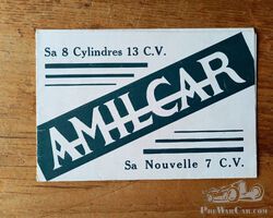 Amilcar 8 Cylindres 13 C.V. & 7 C.V. brochure