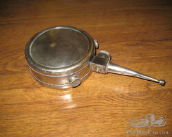 Large French Nickle Plated Oil and Petrol Can Combined