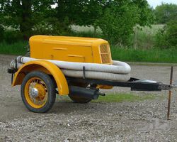 Ford model A engine , in trailer-pump