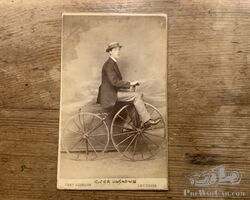 Rare Velocipede 1869 Cabinet Card Photo.