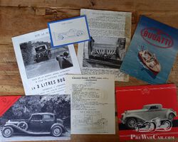 Bugatti documentation - brochure, leaflets and sheets