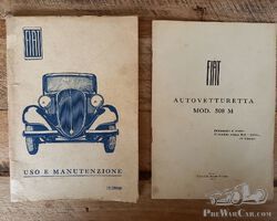 FIAT 508 Balilla 'uso e manutenzione' + supplemento '508M'