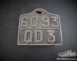 Cyclecar, Sportcar, Motorcycle license plate, pre-war, 1920 -1930