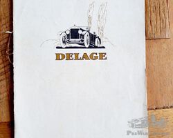1920 Delage sales catalogue - RESERVED
