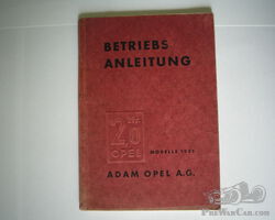 Opel 2,0 Ltr. Betriebsanleitung 1935 mit Versand