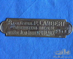 Radiator Brass Plate P.Lambert Puteaux