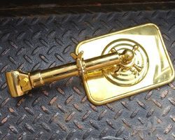 High Quality, Adjustable Brass Rectangular Rear View Mirror with Beveled Mirror. Great for Any Brass Cars